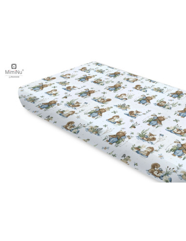 BN-6426972021852,Miminu - Cearceaf cu elastic, Din bumbac certificat Oeko Tex Standard 100, Pentru pat 160x80 cm, Design, Let's 