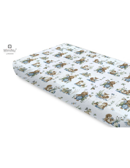 BN-6426972021852,Miminu - Cearceaf cu elastic, Din bumbac certificat Oeko Tex Standard 100, Pentru pat 160x80 cm, Design, Let's 