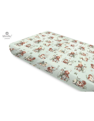 BN-6426972021869,Miminu - Cearceaf cu elastic, Din bumbac certificat Oeko Tex Standard 100, Pentru pat 160x80 cm, Design, Let's 