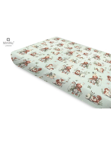 BN-6426972021869,Miminu - Cearceaf cu elastic, Din bumbac certificat Oeko Tex Standard 100, Pentru pat 160x80 cm, Design, Let's 