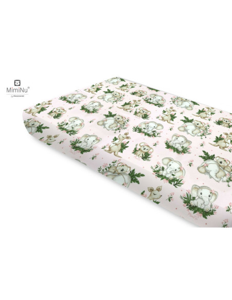 BN-6426972021876,Miminu - Cearceaf cu elastic, Din bumbac certificat Oeko Tex Standard 100, Pentru pat 160x80 cm, Design, Baby A