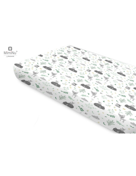 BN-6426972021982,Miminu - Cearceaf cu elastic, Din bumbac certificat Oeko Tex Standard 100, Pentru pat 160x80 cm, Forest Friends