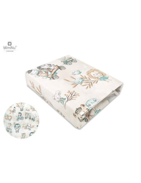 BN-6426972021999,Miminu - Cearceaf cu elastic, Din bumbac certificat Oeko Tex Standard 100, Pentru pat 160x80 cm, Design, Zoo On