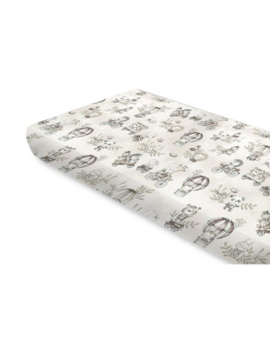 BN-6426972022002,Miminu - Cearceaf cu elastic, Din bumbac certificat Oeko Tex Standard 100, Pentru pat 160x80 cm, Design, Zoo On