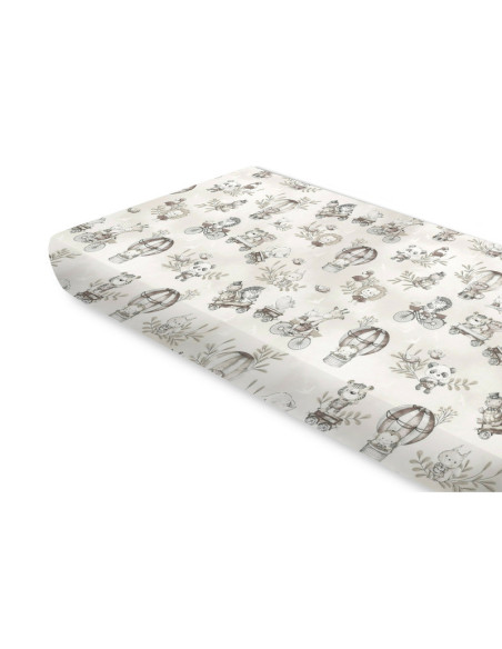 BN-6426972022002,Miminu - Cearceaf cu elastic, Din bumbac certificat Oeko Tex Standard 100, Pentru pat 160x80 cm, Design, Zoo On