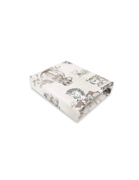 BN-6426972022002,Miminu - Cearceaf cu elastic, Din bumbac certificat Oeko Tex Standard 100, Pentru pat 160x80 cm, Design, Zoo On