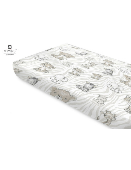 BN-6426972022026,Miminu - Cearceaf cu elastic, Din bumbac certificat Oeko Tex Standard 100, Pentru pat 160x80 cm, Safari Beige