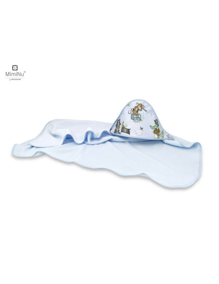 BN-6426972022156,MimiNu - Prosop mare cu gluga, Dimensiune 100x100 cm, Din bumbac si thermo fleece, Materiale certificate Oeko T
