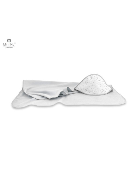 BN-6426972022200,MimiNu - Prosop mare cu gluga, Dimensiune 100x100 cm, Din bumbac si thermo fleece, Materiale certificate Oeko T