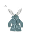 BN-6426972022378,MimiNu - Halat de baie cu urechi 2 - 5 ani, Moale, Cu buzunare, Cu cordon, Din bumbac si thermo fleece, Materia