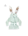BN-6426972022439,MimiNu - Halat de baie cu urechi 2 - 5 ani, Moale, Cu buzunare, Cu cordon, Din bumbac si thermo fleece, Materia