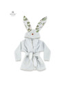 BN-6426972022446,MimiNu - Halat de baie cu urechi 2 - 5 ani, Moale, Cu buzunare, Cu cordon, Din bumbac si thermo fleece, Materia