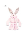 BN-6426972022453,MimiNu - Halat de baie cu urechi 2 - 5 ani, Moale, Cu buzunare, Cu cordon, Din bumbac si thermo fleece, Materia