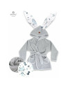 BN-6426972022460,MimiNu - Halat de baie cu urechi 5 - 7 ani, Moale, Cu buzunare, Cu cordon, Din bumbac si thermo fleece, Materia