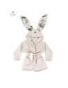 BN-6426972022590,MimiNu - Halat de baie cu urechi 5 - 7 ani, Moale, Cu buzunare, Cu cordon, Din bumbac si thermo fleece, Materia