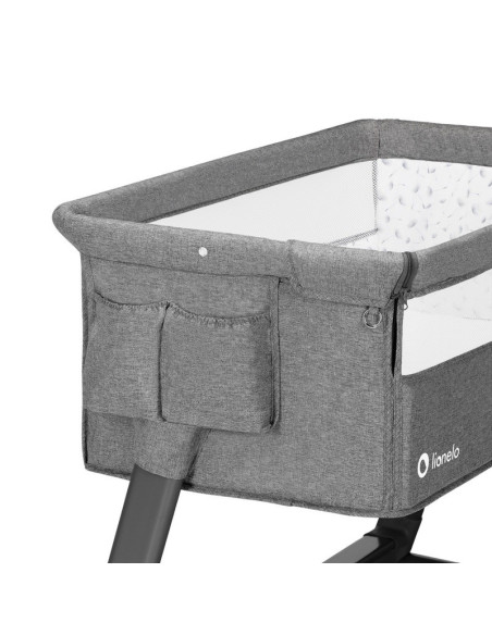 BN-LO-THEO_GREY_STONE_NATURAL,Lionelo - Patut co-sleeper Theo 2 in 1, Cu setare unghiulara, Reglabil in 5 pozitii pe inaltime, C
