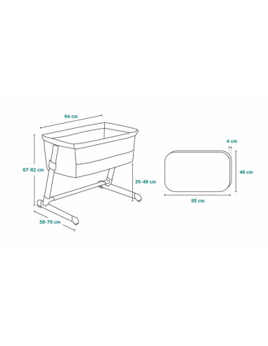 BN-LO-THEO_GREY_STONE_NATURAL,Lionelo - Patut co-sleeper Theo 2 in 1, Cu setare unghiulara, Reglabil in 5 pozitii pe inaltime, C