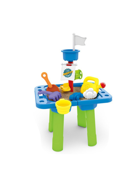BN-858514,Petite&Mars - Masa de joaca pentru copii, Teo, Pentru apa si nisip, 6 jucarii diferite incluse, 46 x 69 x 39 cm, Albas