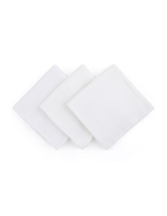 BN-415833,Petite&Mars - Set 3 scutece din muselina de bambus Moussy Total White, Hipoalergenice, 68 x 68 cm, Certificate Oeko Te