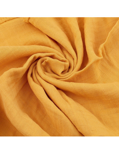 BN-415360,Petite&Mars - Set 3 scutece din muselina de bambus Moussy Ochre Leaves, Hipoalergenice, 68 x 68 cm, Certificate Oeko T