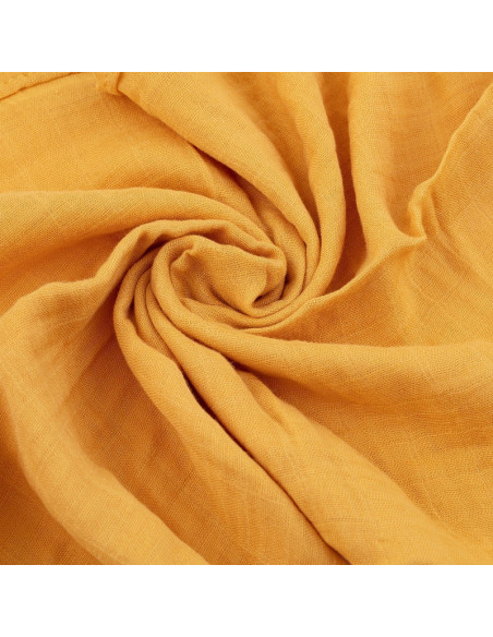 BN-415360,Petite&Mars - Set 3 scutece din muselina de bambus Moussy Ochre Leaves, Hipoalergenice, 68 x 68 cm, Certificate Oeko T