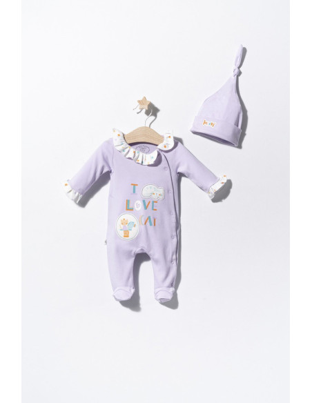 UP-tgs_2910_2,Salopeta cu caciulita pentru bebelusi Pisicute, Tongs baby, Gri