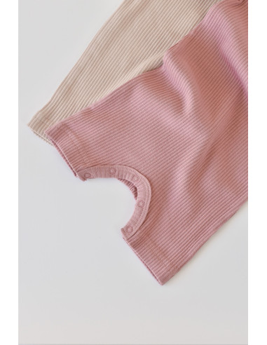 UP-BC-CSYM11407-0,Set de 2 salopetele cu maneca scurta din bumbac organic si modal - Roz/ Blush