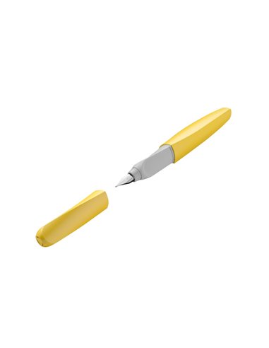 820219,Stilou Herlitz Twist bright sunshine, penita m, 2 rezerve albastre, blister