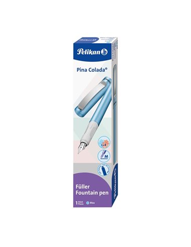 822374,Stilou Pelikan Pina Colada, culoare albastru metalizat, penita M