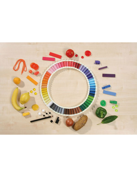 Vin85788,Set de 63 placute colorate intr-o cutie din lemn