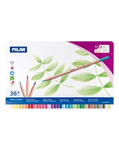 0726136,Creioane colorate Milan 36 culori/cutie metal, Multicolor