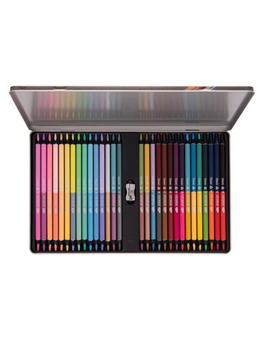 CC430,Creioane colorate Daco, 30 culori/cutie metalica bicolore