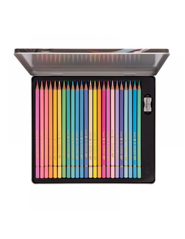 CC324P,Creioane colorate Daco 24 culori/cutie metalica pastel CC324P,Creioane colorate Daco 24 culori/cutie metalica pastel