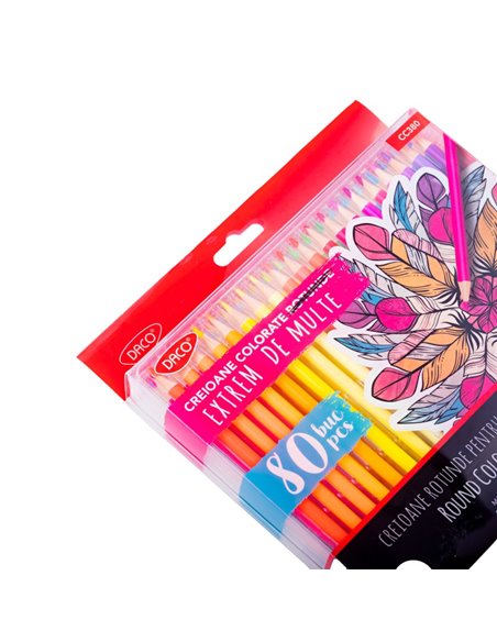 CC380,Creioane colorate DAaco 80 de culori/set, Multicolor