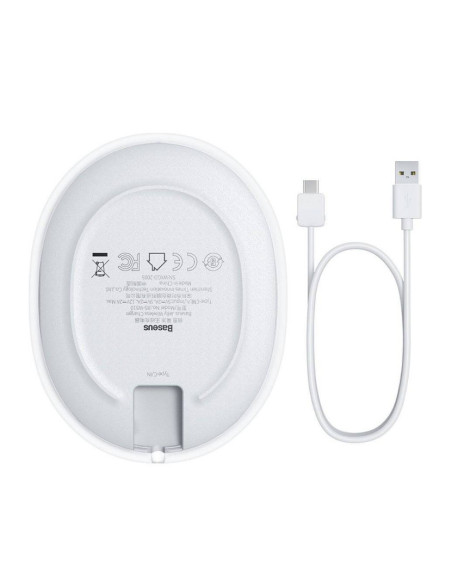 WXGD-02,INCARCATOR wireless Baseus Jelly Qi 15W, compatibilitate smartphones, cablu Type-C la USB inclus, alb "WXGD-02" (timbru 