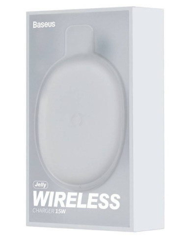 WXGD-02,INCARCATOR wireless Baseus Jelly Qi 15W, compatibilitate smartphones, cablu Type-C la USB inclus, alb "WXGD-02" (timbru 