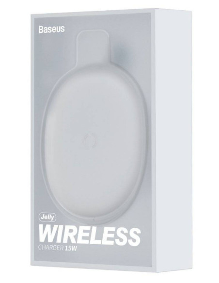 WXGD-02,INCARCATOR wireless Baseus Jelly Qi 15W, compatibilitate smartphones, cablu Type-C la USB inclus, alb "WXGD-02" (timbru 