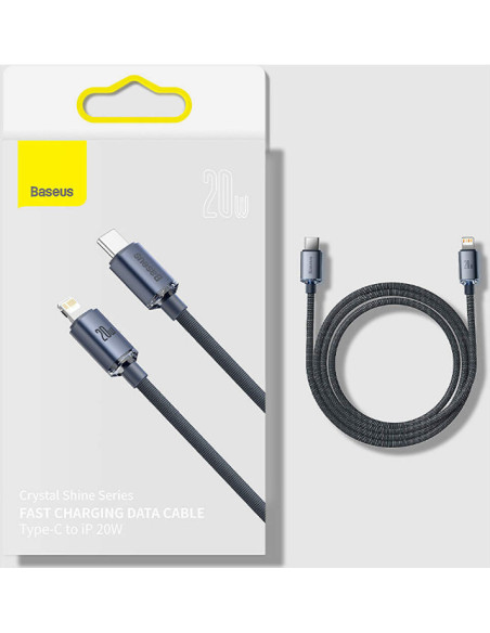CAJY000301,CABLU alimentare si date Baseus Crystal Shine, Fast Charging Data Cable pt. smartphone, Type-C la Lightning Iphone 20