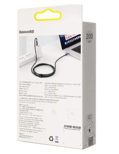 CATSK-C01,CABLU alimentare si date Baseus Display, Fast Charging Data Cable pt. smartphone, USB Type-C la USB Type-C 100W, braid