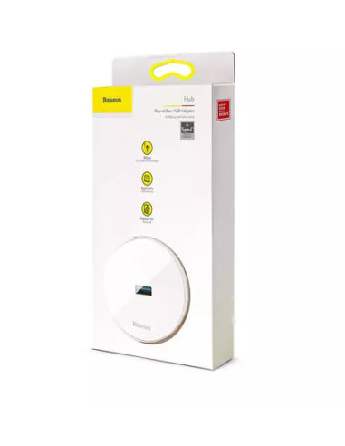 RY-CAHUB-F02,HUB extern Baseus Airjoy, porturi USB: USB 3.0 x 1 + USB 2.0 x 3, conectare prin USB 3.0, rotund, lungime cablu 10 
