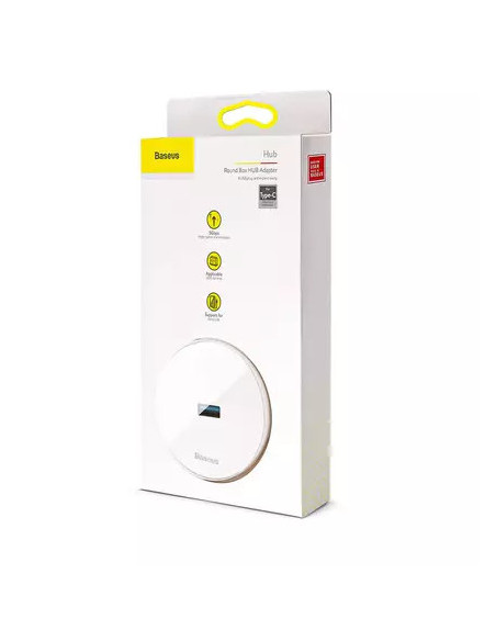 RY-CAHUB-F02,HUB extern Baseus Airjoy, porturi USB: USB 3.0 x 1 + USB 2.0 x 3, conectare prin USB 3.0, rotund, lungime cablu 10 