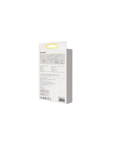 WKQX000313,ADAPTOR RETEA Baseus Lite, USB Type-C to RJ-45 Gigabit LAN, metalic, LED, gri "WKQX000313" - 6932172606138