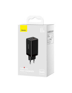 CCGP120201,INCARCATOR RETEA Baseus GaN5 PRO, Quick Charge 65W, 2 x USB Type-C Output 5V/3A, 1 x USB, include cablu USB Type-C la