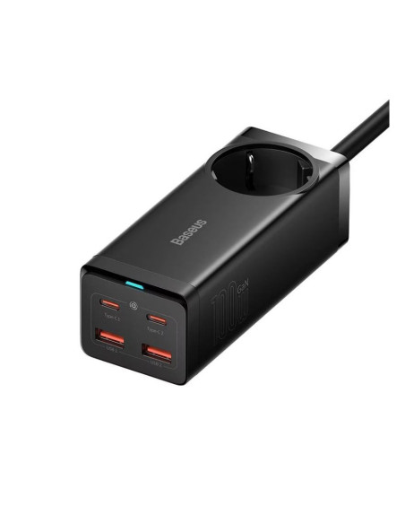 PSZM000401,INCARCATOR RETEA Baseus GaN3 Pro Powerstrip, Quick Charge 100W, 1 x AC, 2 x USB Type-C Output 5V/3A, 2 x USB, include
