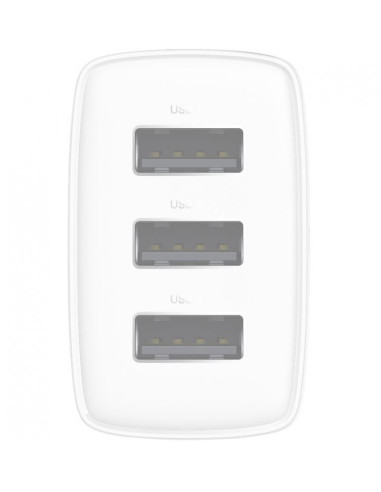 CCXJ020102,INCARCATOR retea Baseus Compact,17W, 3 x USB 5V/2.1A, alb "CCXJ020102" (timbru verde 0.18 lei) - 6932172606978
