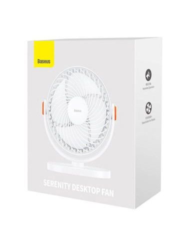 ACYY000002,VENTILATOR BIROU Baseus Serenity, putere 3W, trei trepte viteza, nivel zgomot sub 42dB, alb "ACYY000002" - 6932172608