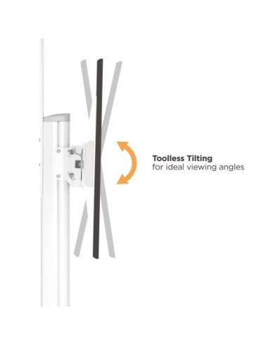 ICA-TR48W,Stand TV mobil pe roti, 37-70 inch, raft suport multimedia, reglabil, TECHLY, alb, ICA-TR48W "ICA-TR48W"