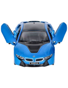 GOKI12304A,Masinuta die cast BMW i8, scara 1 la 36, 12.5 cm, albastra