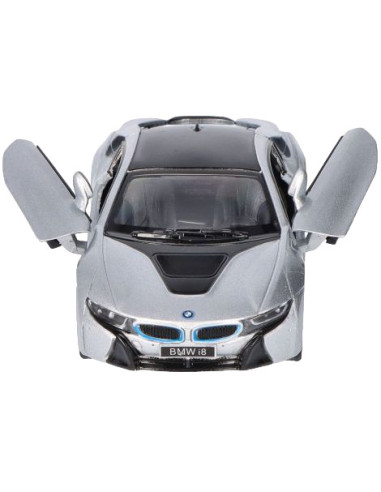 GOKI12304G,Masinuta die cast BMW i8, scara 1 la 36, 12.5 cm, gri