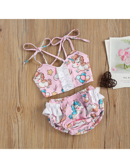 UP-47b,Costum de baie Unicorni din 2 piese, Diferite marimi